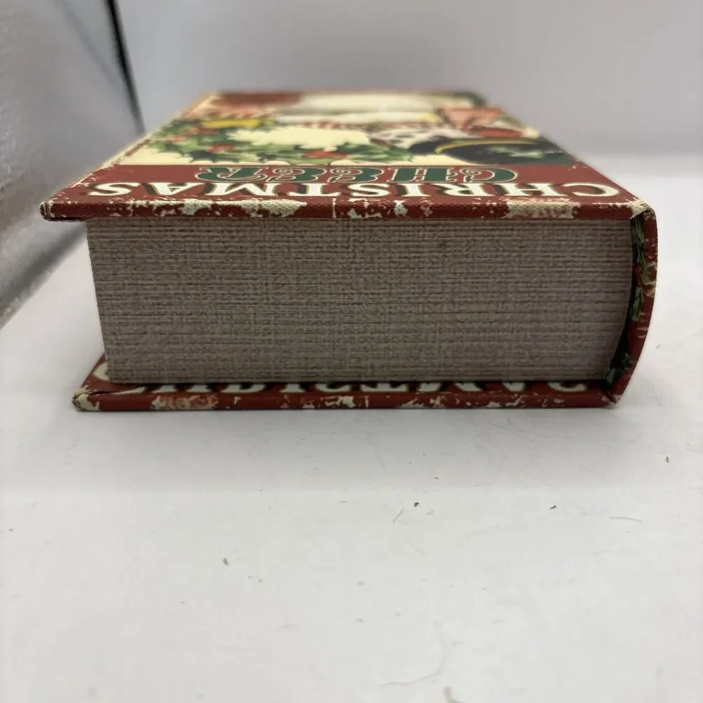 Christmas Cheer Keepsake Storage Book Stash Box Vintage Style Snowman